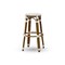 Wholesale Interiors Baxton Studio Joelle Classic French Indoor and Outdoor Grey and White Bamboo Style Stackable Bistro Bar Stool